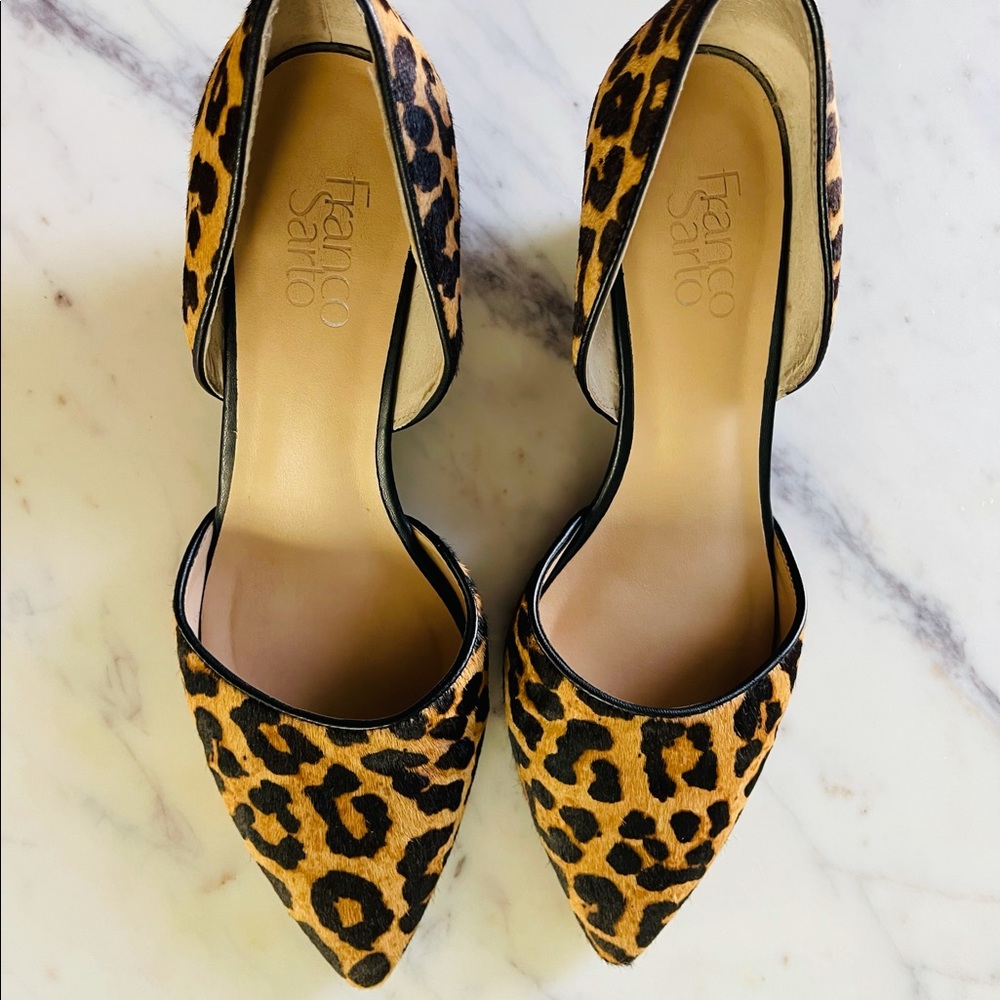 FRANCO SARTO Frankie Leopard Wedges Size 9.5